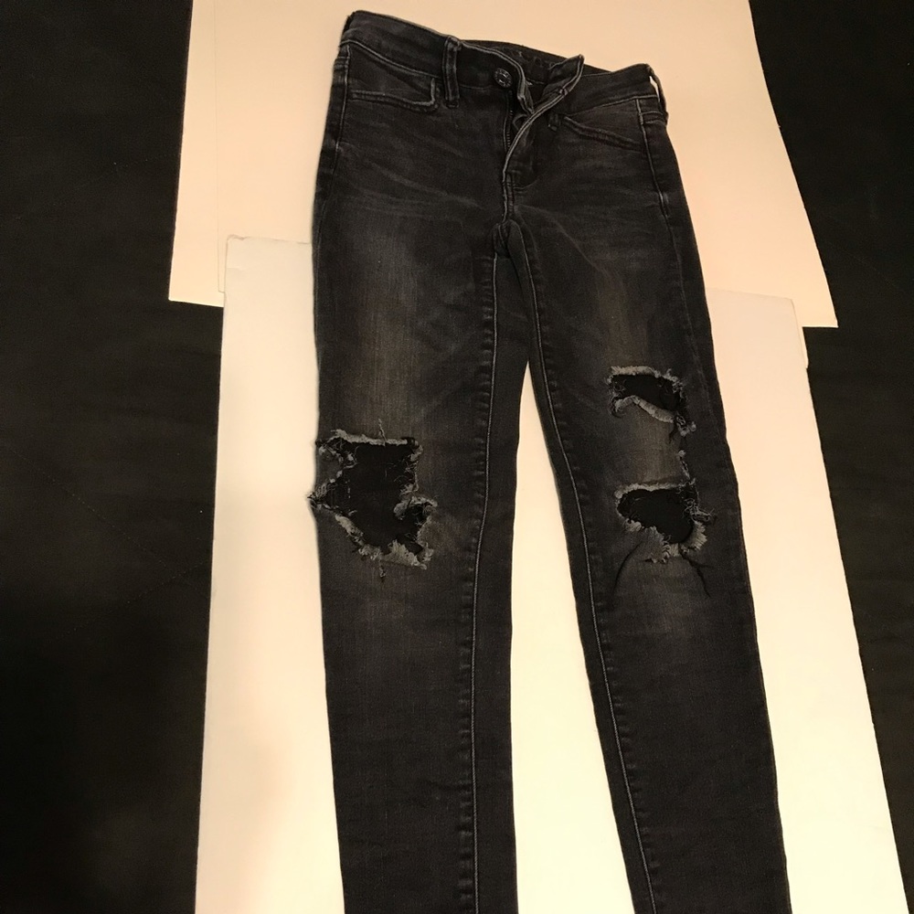 American Eagle Next Level Stretch Jegging Black Pants Size 0 Regular